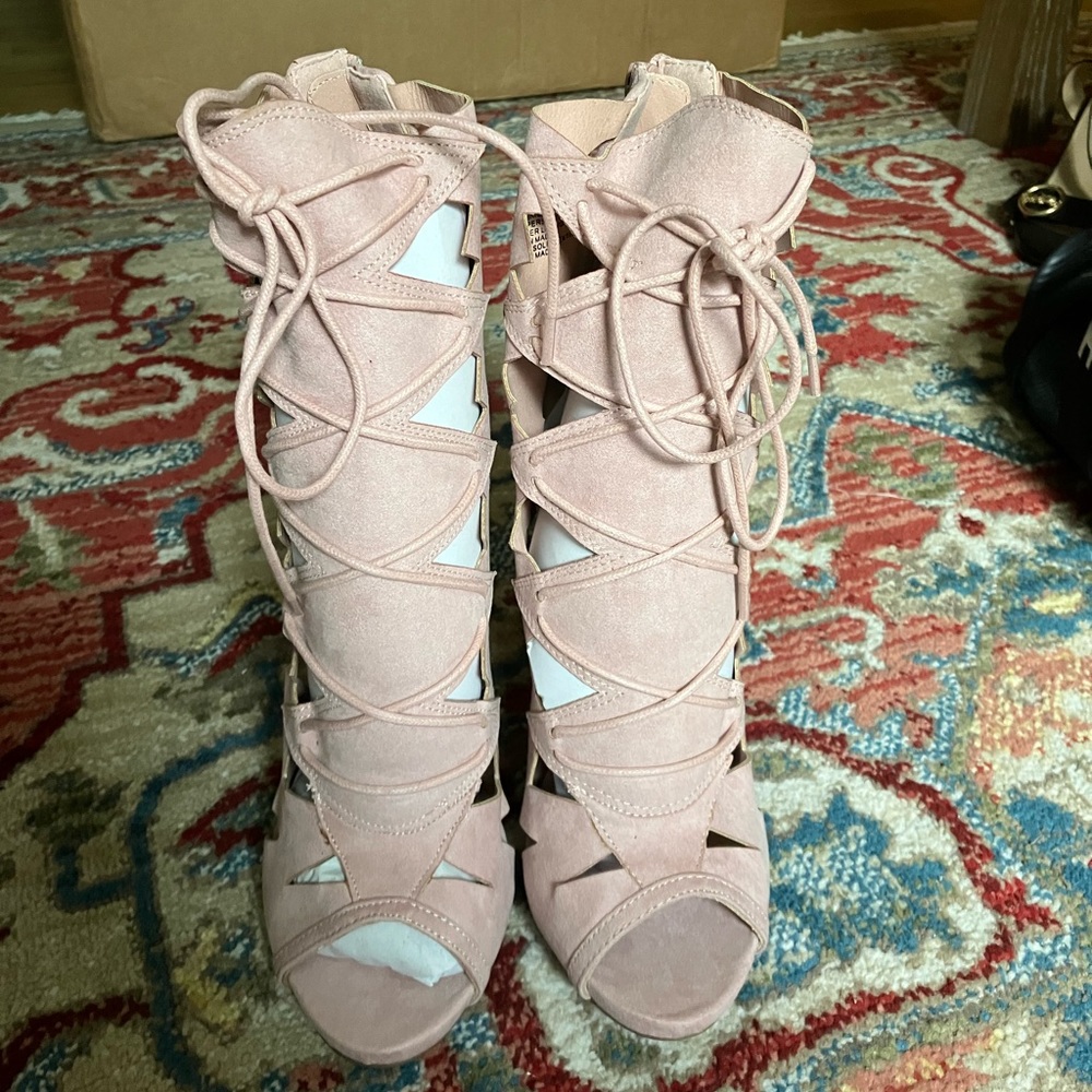 Strappy Leather Heels